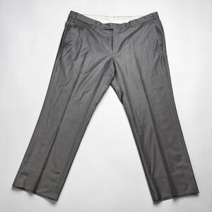 Santorelli Roma Charcoal Gray Loro Piana Super 110s Wool Dress Pants Mens 44x29